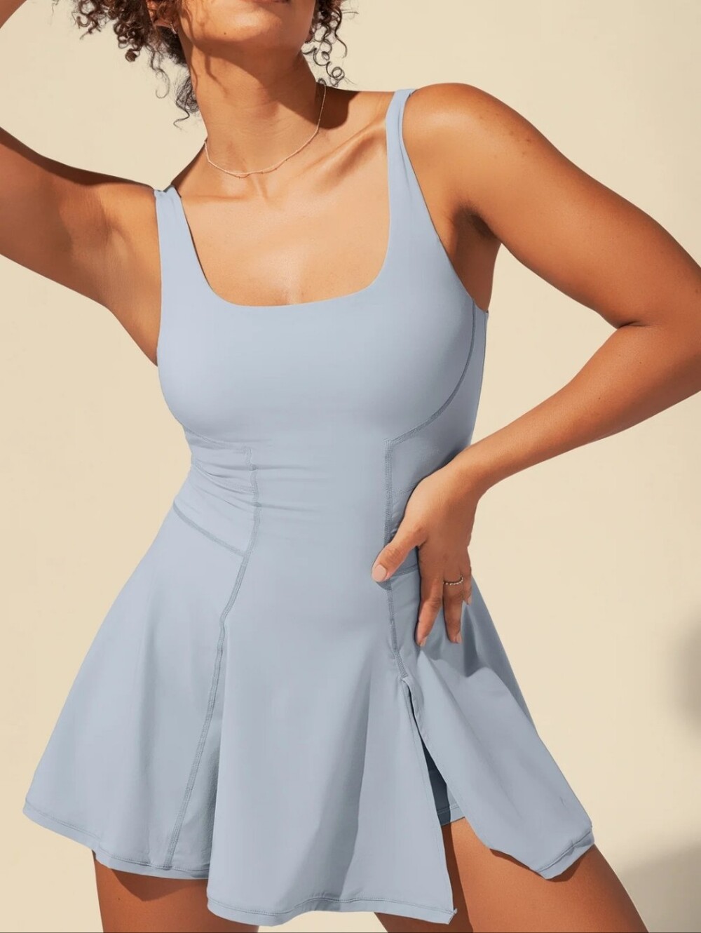 Popflex Tie Breaker Superdress Active Cloudy Blue Tenniscore Dress Large Skorts